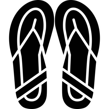 Parmak arası terlik ikonu. Beyaz arkaplanda izole edilmiş web tasarımı için flip flop vektör simgesinin basit çizimi