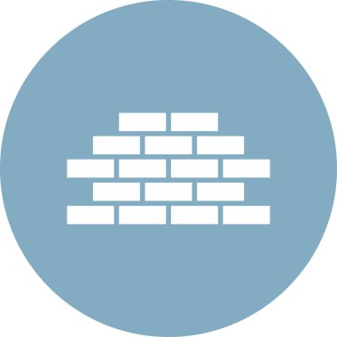tuğla blok düz renk simgesi, vektör, illüstrasyon