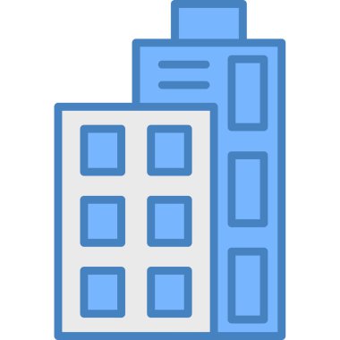 Bina. Web simgesi basit illüstrasyon