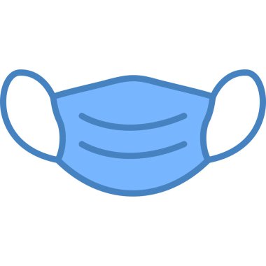 Tıbbi maske ikonu. Web için tıbbi maske vektör simgelerinin özet çizimi