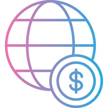 küresel dünya ikonu. Beyaz arkaplanda web tasarımı için genel dünya vektör simgesi