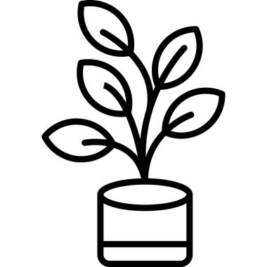 Bitki. Web simgesi basit illüstrasyon