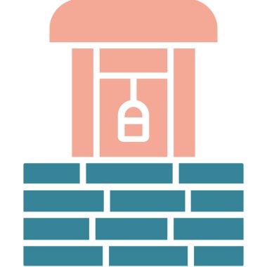 tuğla duvar. Web simgesi basit illüstrasyon