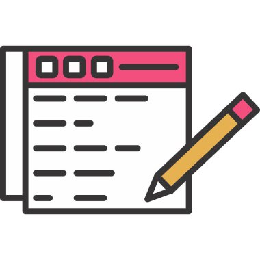 Kırmızı kalemli bir belgenin vektör illüstrasyonu