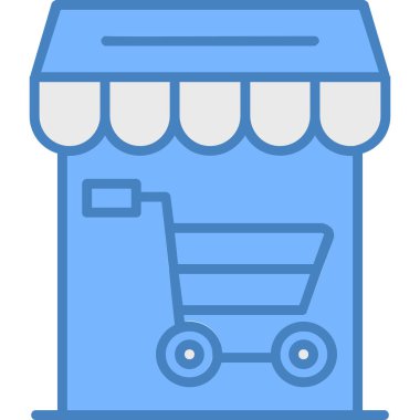 Dükkan. Web simgesi basit illüstrasyon