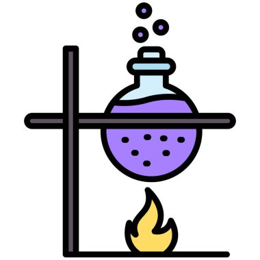 Yakıcı simge. Ağ için ateş alev vektör simgelerinin özet çizimi