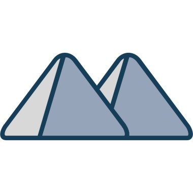 Beyaz arkaplanda izole edilmiş dağ simgesi vektörü, dağların şeffaf işareti