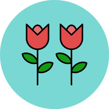 Çiçek. Web simgesi basit illüstrasyon