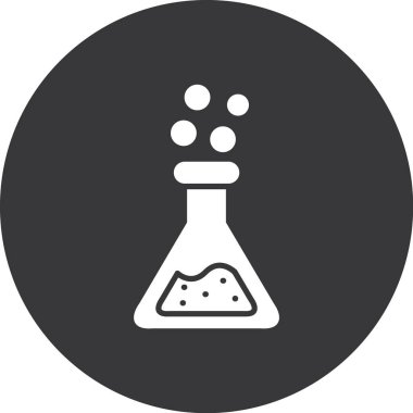 Kimyasal matara vektör simgesi tasarımı, bilim ve kimya sembolü, bilim işareti, vektör simgesi