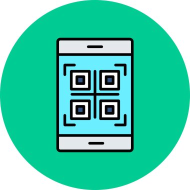 qr kod simgesi vektör çizimi