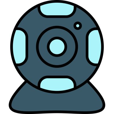 Robot elektrikli süpürge ikonu renk ana hatları vektörü