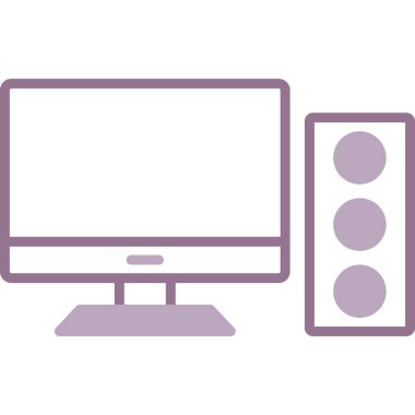 bilgisayar vektör çizgisi simgesi, sistem ve teknoloji ikon vektör işareti, simge, beyaz arkaplan üzerinde doğrusal renkli geometrik desen, ep 10.