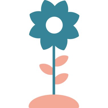 Çiçek. Web simgesi vektör illüstrasyonu