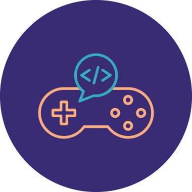 Bilgisayar oyunu ikonu vektörü. İnce çizgi işareti. izole edilmiş sınır sembolü çizimi