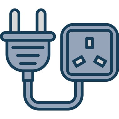 Soket simge vektör web ve mobil uygulaması tasarımı, soket logo kavramı için izole üzerinde beyaz arka plan