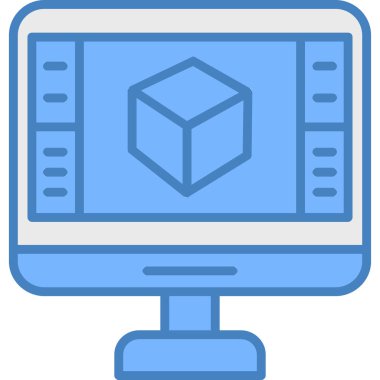 Monitör. Web simgesi basit illüstrasyon