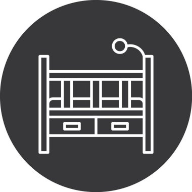 yatak ikonu vektör illüstrasyonu