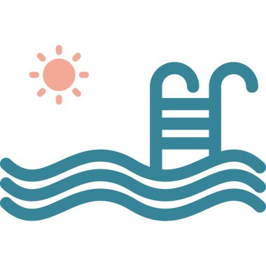 yüzme ikonu vektör illüstrasyonu