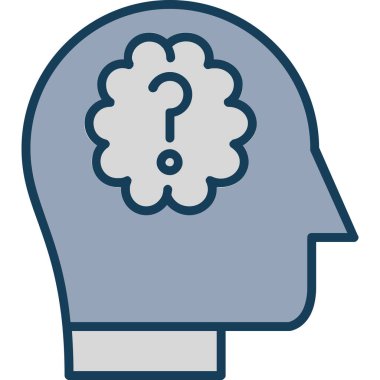 beyin ikonu vektör illüstrasyonu