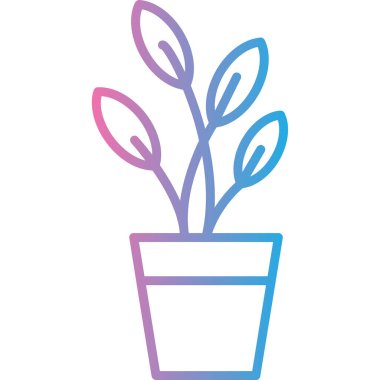 Bitki saksısı simgesinin vektör illüstrasyonu