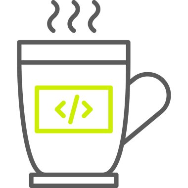 Kahve. Web simgesi basit illüstrasyon