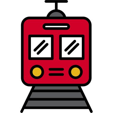 tramvay vektör simgesi modern illüstrasyon
