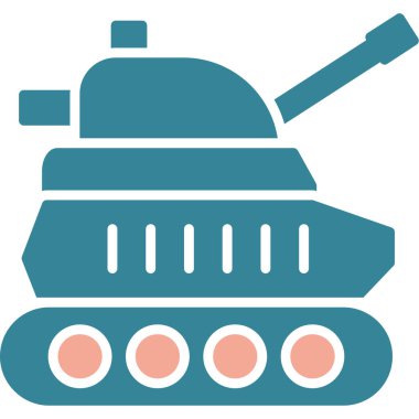 Askeri tank vektör ikonu. düz biçim tasarımı.