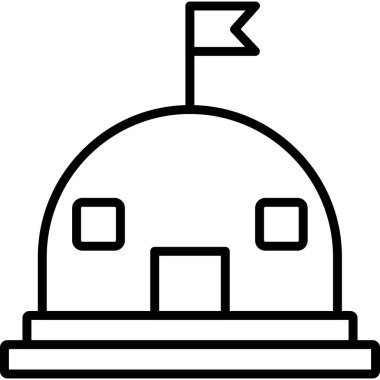 Bina. Web simgesi basit illüstrasyon