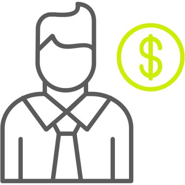 İş adamı. Web simgesi basit illüstrasyon