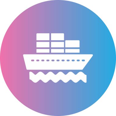 Bir kargo gemisi simgesinin vektör çizimi