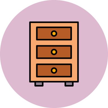 Çekmece simgesi. Web için çekmece vektör simgelerinin özet çizimi