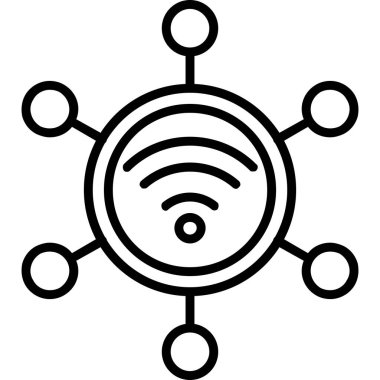 Kablosuz ağ simgesi. Web için wifi vektör simgelerinin özet çizimi