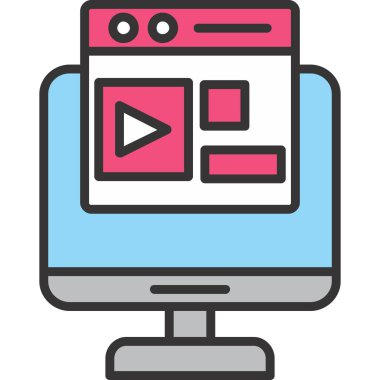 video. Web simgesi basit illüstrasyon