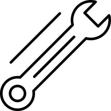 İngiliz anahtarı tornavida anahtarı simgesi ana hat biçiminde