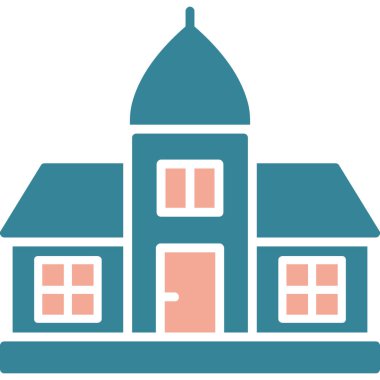 bina okulu simgesi düz stil
