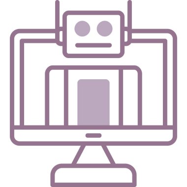 robot. Web simgesi basit illüstrasyon