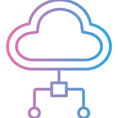 Bulut Hesaplama. Web simgesi basit illüstrasyon