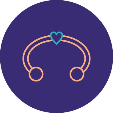 Kalp şeklindeki bir ikonun vektör illüstrasyonu