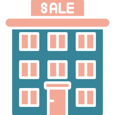 Bina. Web simgesi basit illüstrasyon