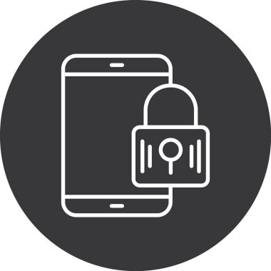 mobil güvenlik simgesi vektör illüstrasyonu