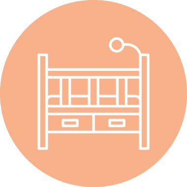 yatak ikonu vektör illüstrasyonu