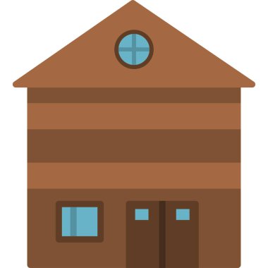 Ahşap ev, illüstrasyon, beyaz arka plan vektör.