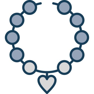 Boncuklu kalp. Basit tasarım.