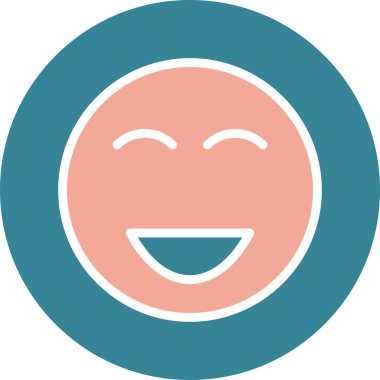 Düz yuvarlak vektör simgesi gülümse