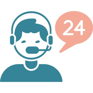 Müşteri simgesini destekle. ince daire çizgisi renk tasarımı. vektör illüstrasyonu