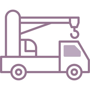 İnşaat vinci simgesi. Web için yapı vektörü simgelerinin özet çizimi