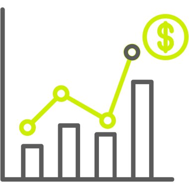 finansal büyüme düz vektör simgesi