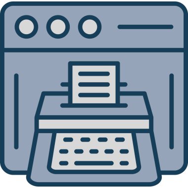 Daktilo. Web simgesi basit illüstrasyon