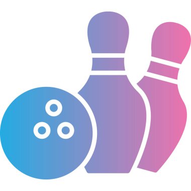 Bowling ikonu vektör illüstrasyonu