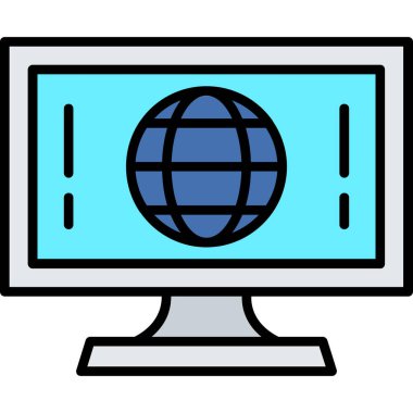 İnternet web simgesi basit vektörü. global internet. bilgisayar